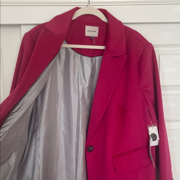 NWT Court & Rowe Fuschia Wool Blend Lined Single-Breasted Trench Coat Women's 2X - Picture 6 of 9